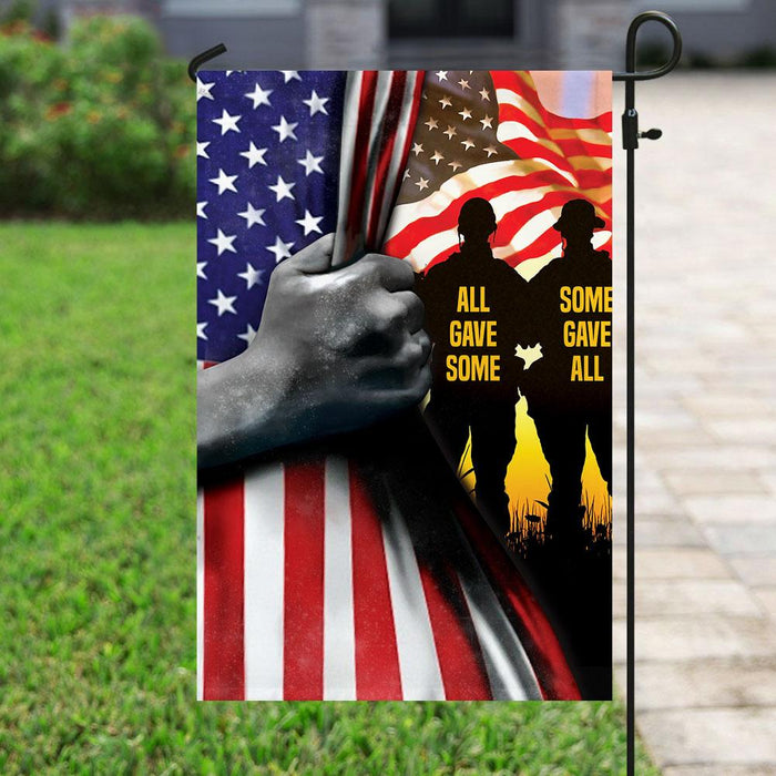 All Gave Some Some Gave All Veteran Flag | Garden Flag | Double Sided House Flag - GIFTCUSTOM