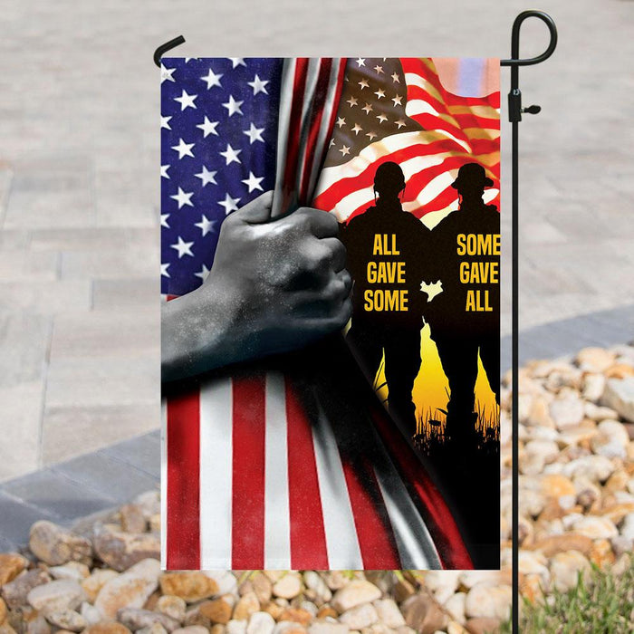 All Gave Some Some Gave All Veteran Flag | Garden Flag | Double Sided House Flag - GIFTCUSTOM