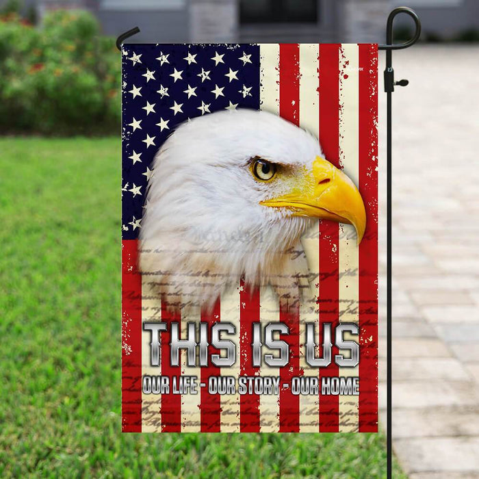 American Eagle Our Story Flag | Garden Flag | Double Sided House Flag - GIFTCUSTOM