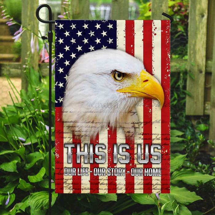 American Eagle Our Story Flag | Garden Flag | Double Sided House Flag - GIFTCUSTOM