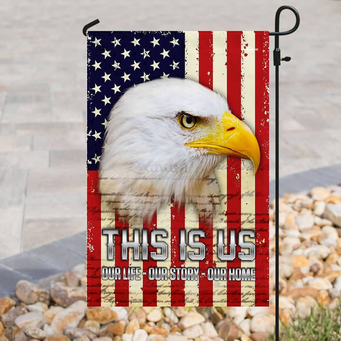 American Eagle Our Story Flag | Garden Flag | Double Sided House Flag - GIFTCUSTOM