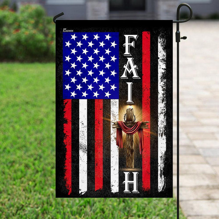 American Faith Flag | Garden Flag | Double Sided House Flag - GIFTCUSTOM
