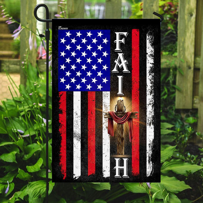 American Faith Flag | Garden Flag | Double Sided House Flag - GIFTCUSTOM