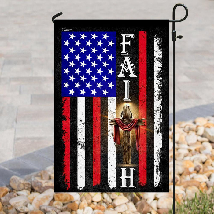 American Faith Flag | Garden Flag | Double Sided House Flag - GIFTCUSTOM