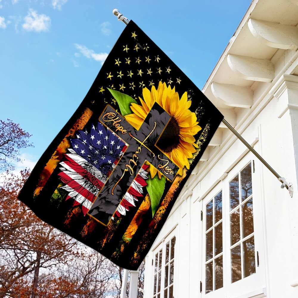 American Faith Hope Love Flag - GIFTCUSTOM