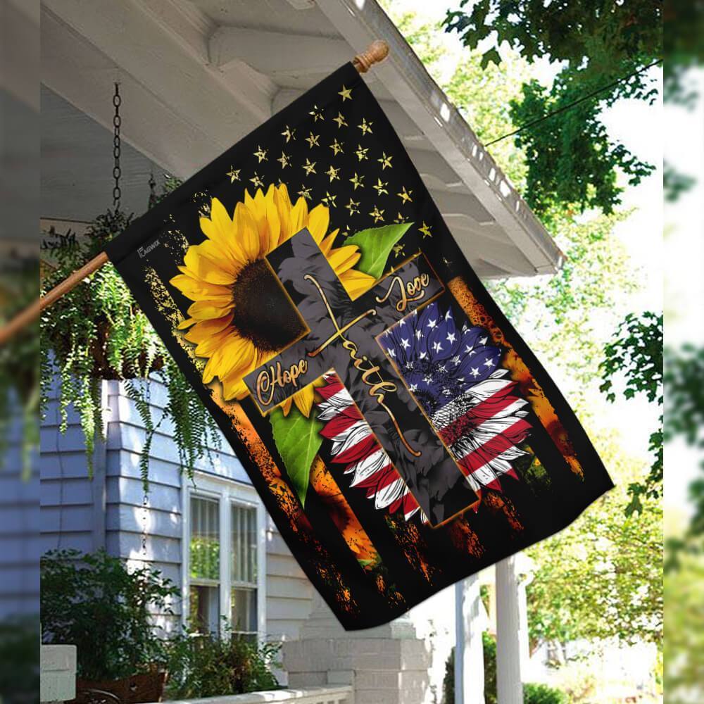 American Faith Hope Love Flag - GIFTCUSTOM