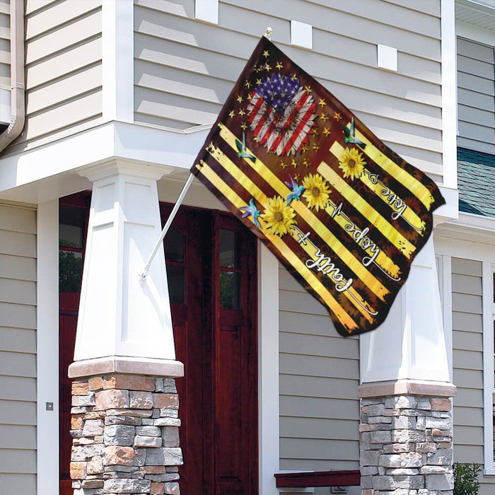 American Faith Hope Love Flag | Garden Flag | Double Sided House Flag - GIFTCUSTOM
