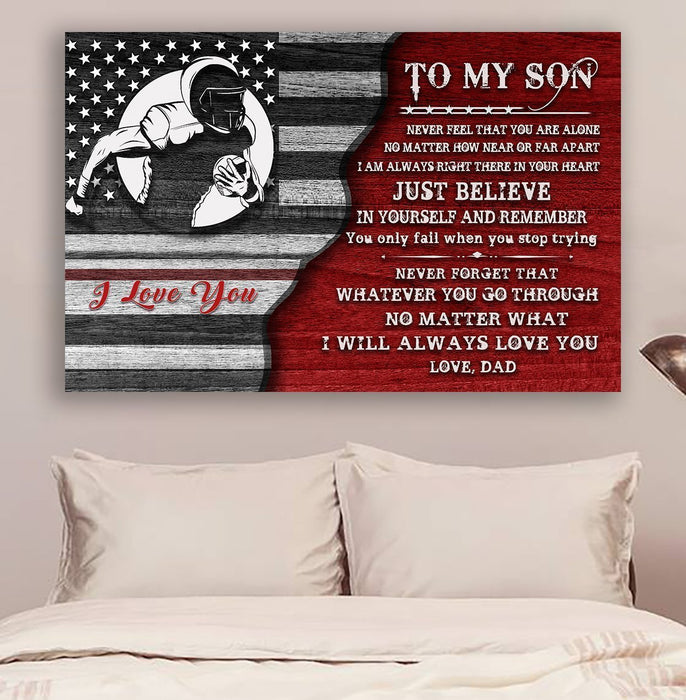 American football Canvas and Poster ��� Dad to Son ��� never feel that wall decor visual art - GIFTCUSTOM