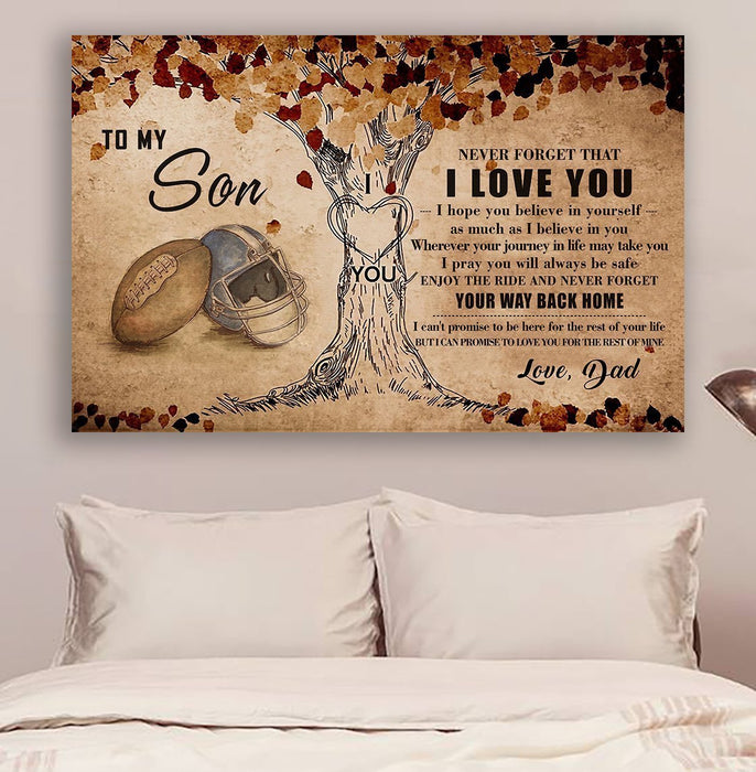 American football Canvas and Poster ��� Dad to Son ��� never forget that wall decor visual art - GIFTCUSTOM