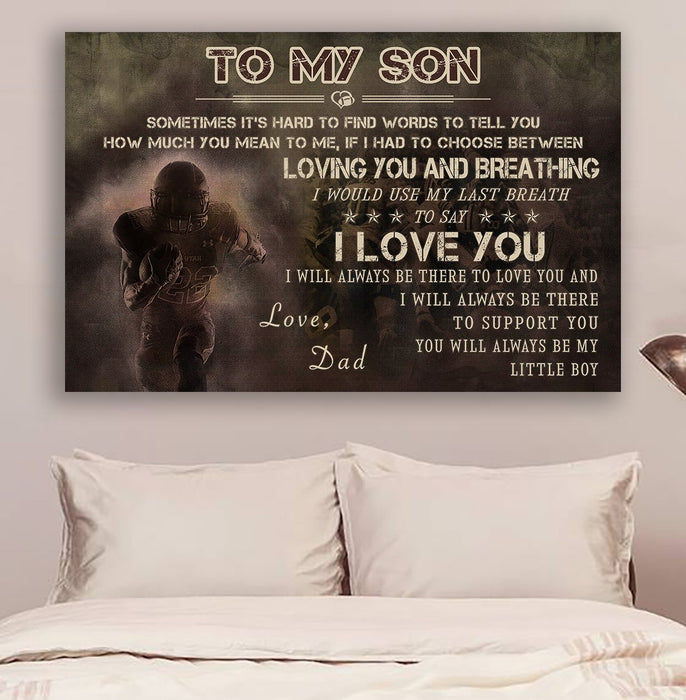 American football Canvas and Poster ��� I love you wall decor visual art - GIFTCUSTOM