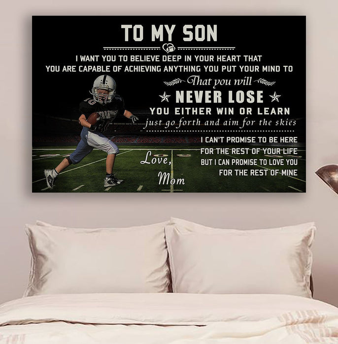 American football Canvas and Poster ��� Mom to Son ��� never lose wall decor visual art - GIFTCUSTOM