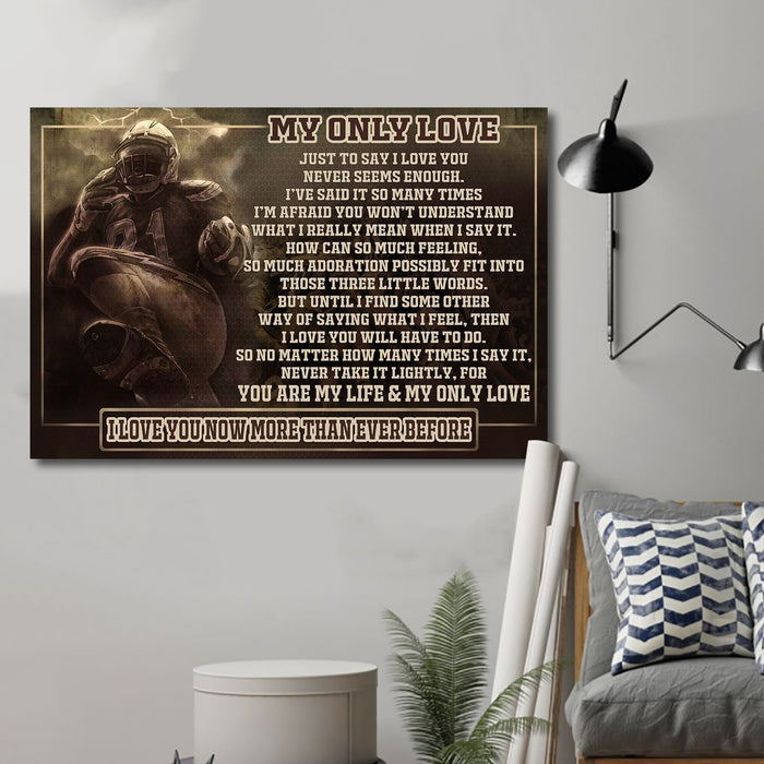 American football Canvas and Poster ��� my only love wall decor visual art - GIFTCUSTOM