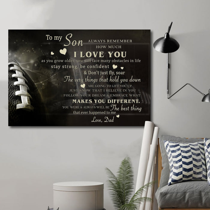 American football Canvas and Poster ��� son dad ��� never lose wall decor visual art - GIFTCUSTOM