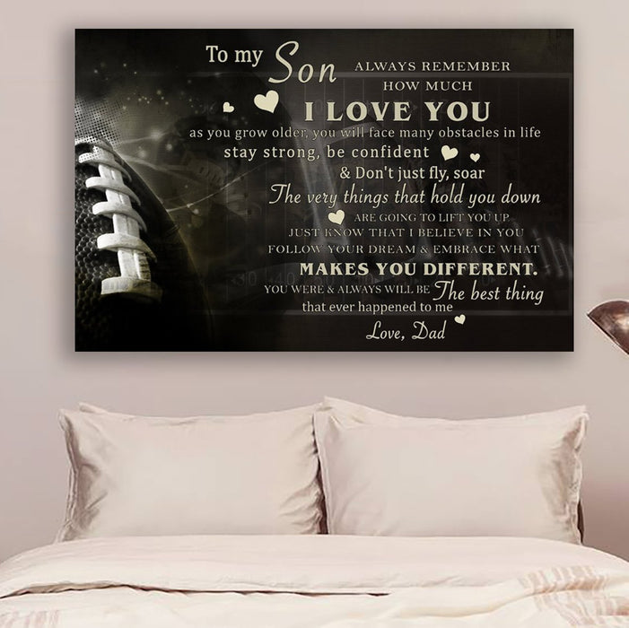 American football Canvas and Poster ��� son dad ��� never lose wall decor visual art - GIFTCUSTOM