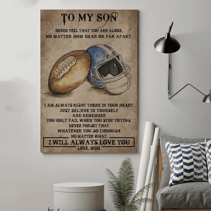 American football Canvas and Poster ��� son mom never feel that wall decor visual art - GIFTCUSTOM
