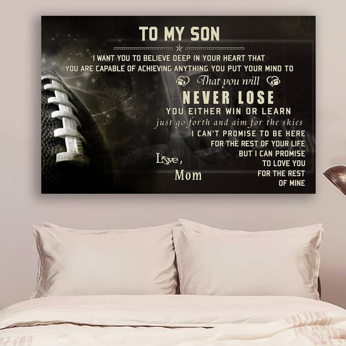 American football Canvas and Poster ��� son mom ��� never lose wall decor visual art - GIFTCUSTOM