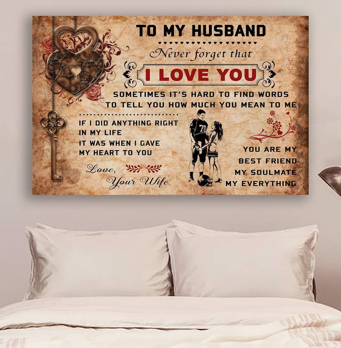 American football Canvas and Poster ��� to my husband ��� I love you wall decor visual art - GIFTCUSTOM