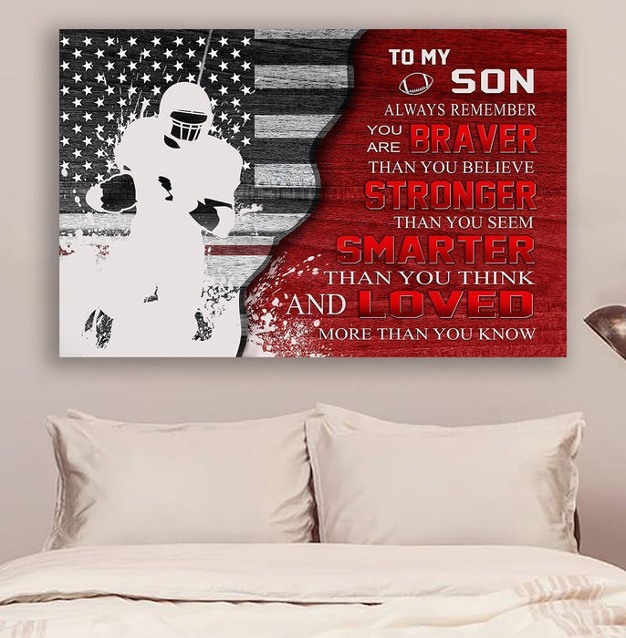 American football Canvas and Poster ��� to Son ��� always remember wall decor visual art - GIFTCUSTOM