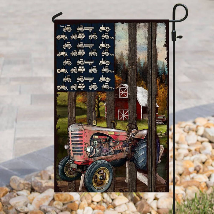 American Tractor Flag | Garden Flag | Double Sided House Flag - GIFTCUSTOM