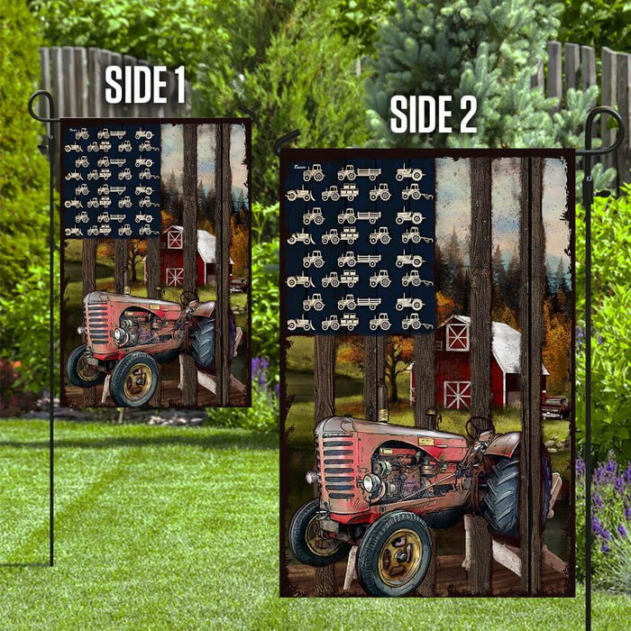 American Tractor Flag | Garden Flag | Double Sided House Flag - GIFTCUSTOM