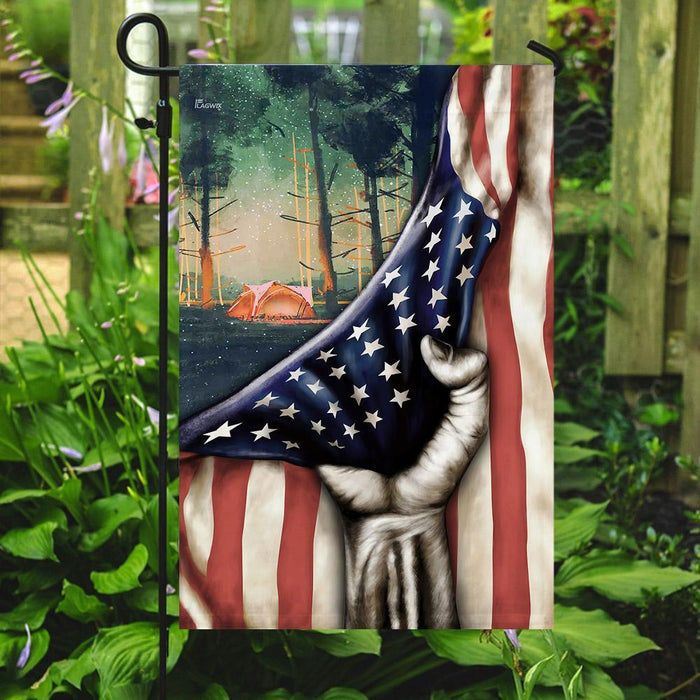 American US Camping Flag | Garden Flag | Double Sided House Flag - GIFTCUSTOM