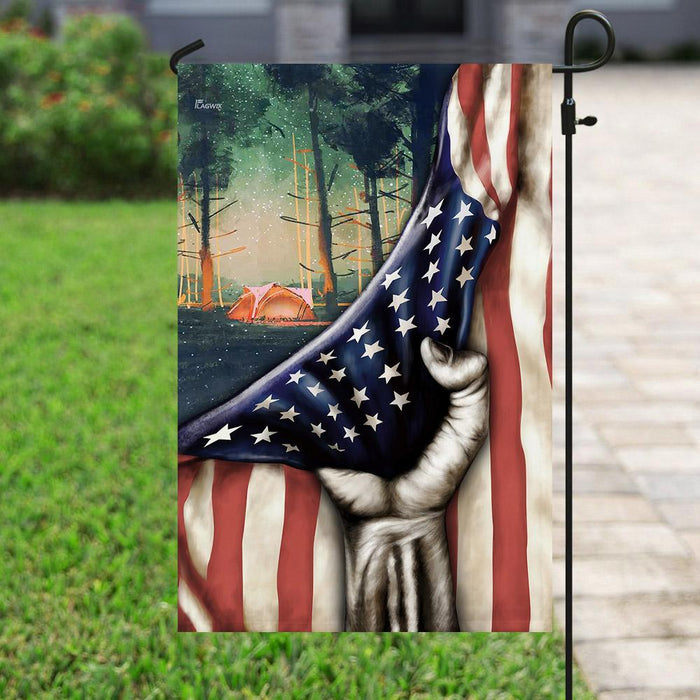 American US Camping Flag | Garden Flag | Double Sided House Flag - GIFTCUSTOM