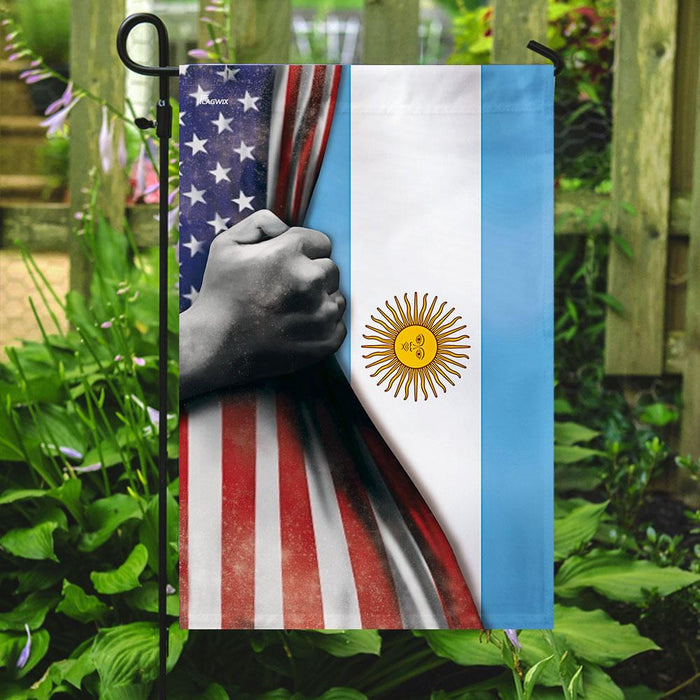 Argentina Vs American Flag | Garden Flag | Double Sided House Flag - GIFTCUSTOM