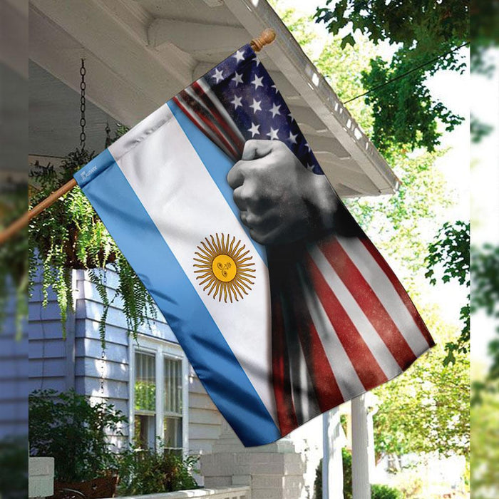 Argentina Vs American Flag | Garden Flag | Double Sided House Flag - GIFTCUSTOM