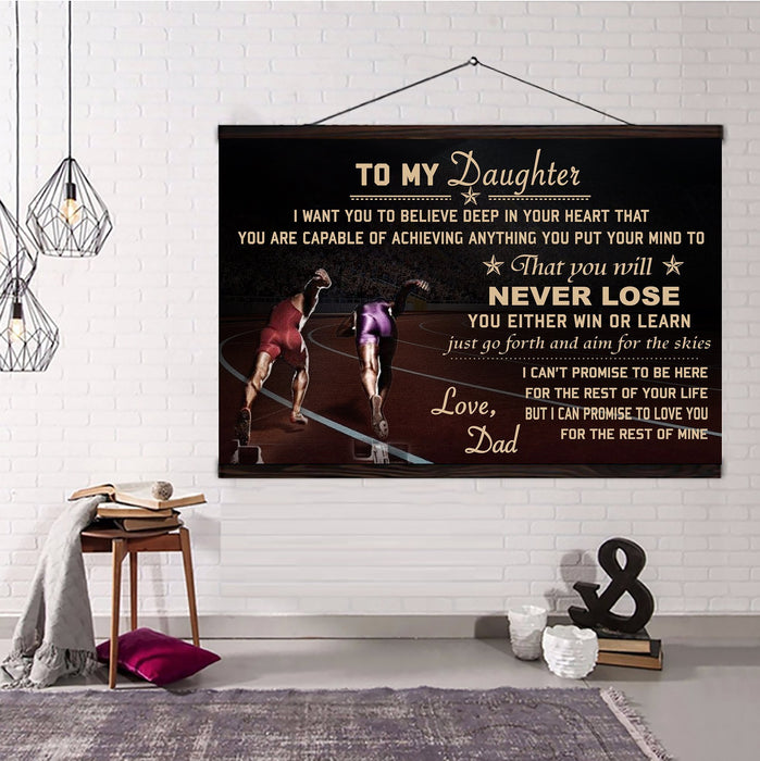 Athletics Hanging Canvas ��� Dad to daughter ��� never lose wall decor visual art - GIFTCUSTOM