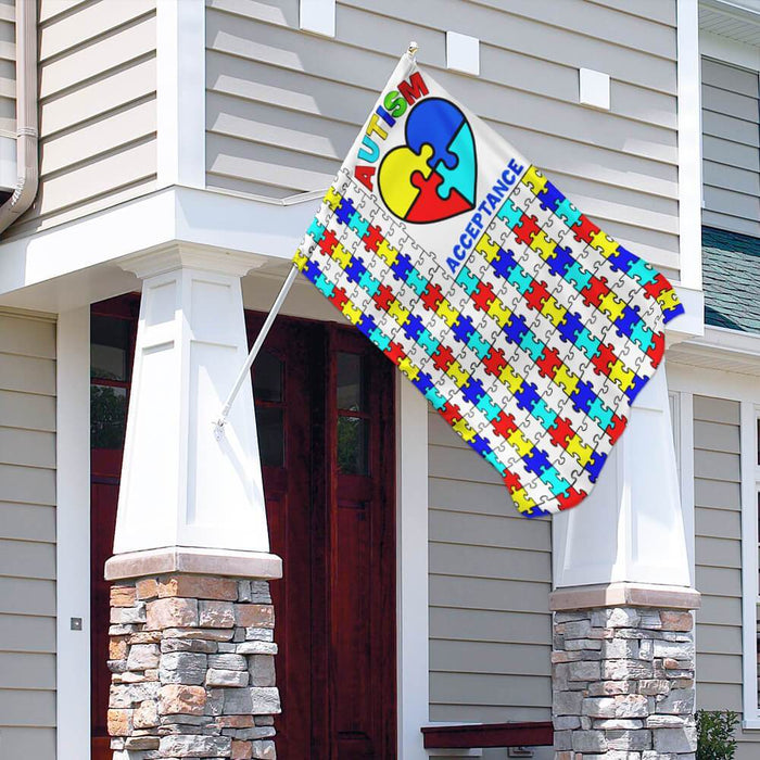 Autism Acceptance Flag | Garden Flag | Double Sided House Flag - GIFTCUSTOM