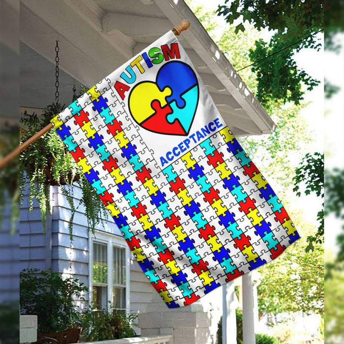 Autism Acceptance Flag | Garden Flag | Double Sided House Flag - GIFTCUSTOM