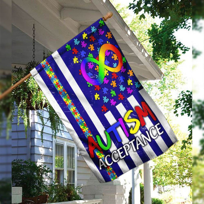 Autism Acceptance Flag | Garden Flag | Double Sided House Flag - GIFTCUSTOM