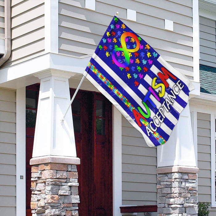 Autism Acceptance Flag | Garden Flag | Double Sided House Flag - GIFTCUSTOM