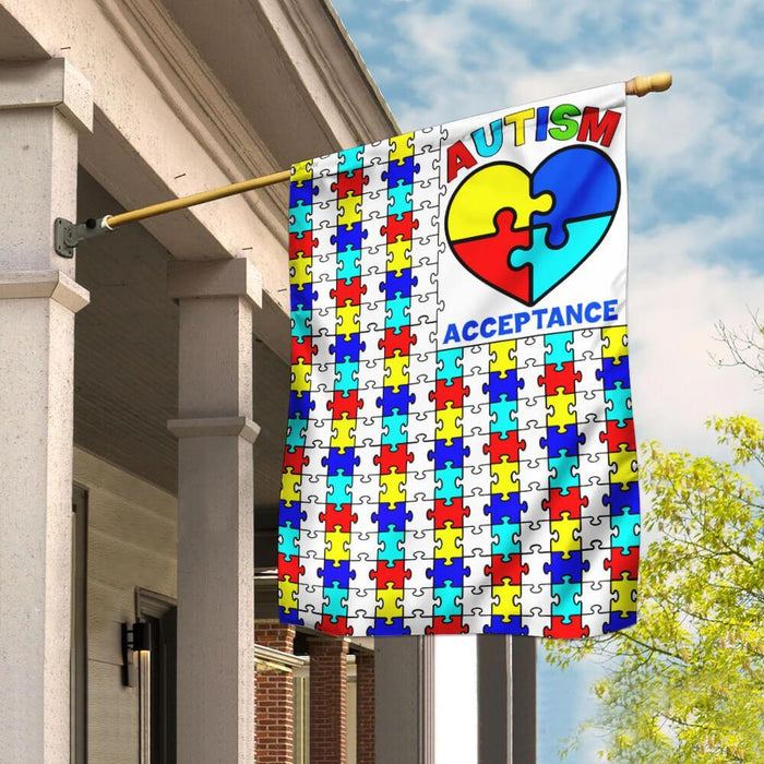 Autism Acceptance Flag | Garden Flag | Double Sided House Flag - GIFTCUSTOM