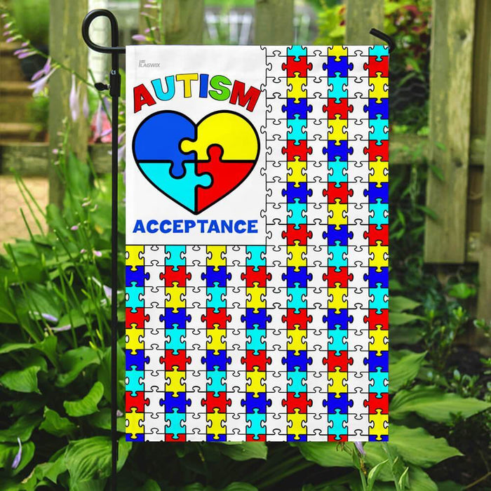 Autism Acceptance Flag | Garden Flag | Double Sided House Flag - GIFTCUSTOM