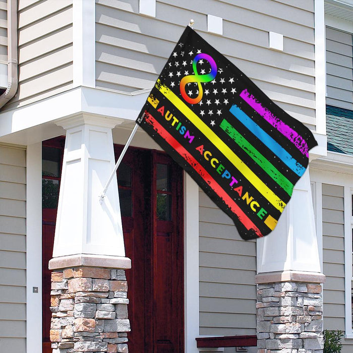 Autism Acceptance The Rainbow-colored Infinity Flag | Garden Flag | Double Sided House Flag - GIFTCUSTOM