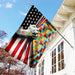 Autism American Flag | Garden Flag | Double Sided House Flag - GIFTCUSTOM