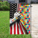 Autism American Flag | Garden Flag | Double Sided House Flag - GIFTCUSTOM