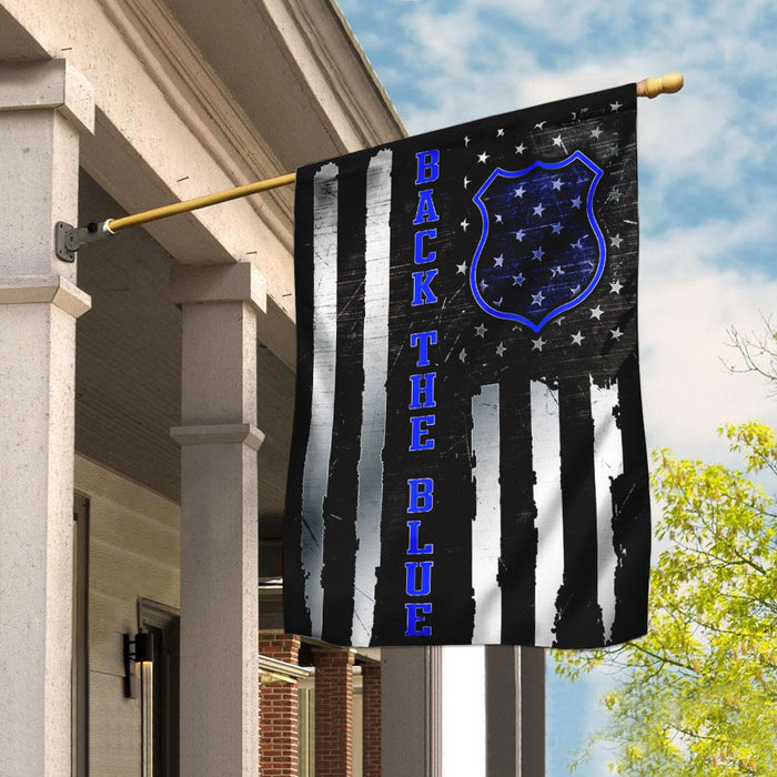 Back The Blue Flag | Garden Flag | Double Sided House Flag - GIFTCUSTOM