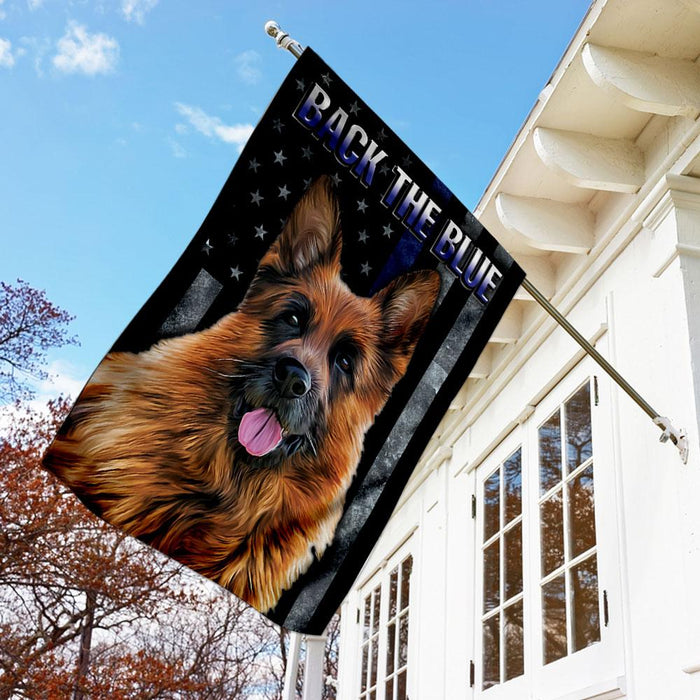 Back The Blue German Shepherd K9 Unit Flag | Garden Flag | Double Sided House Flag - GIFTCUSTOM