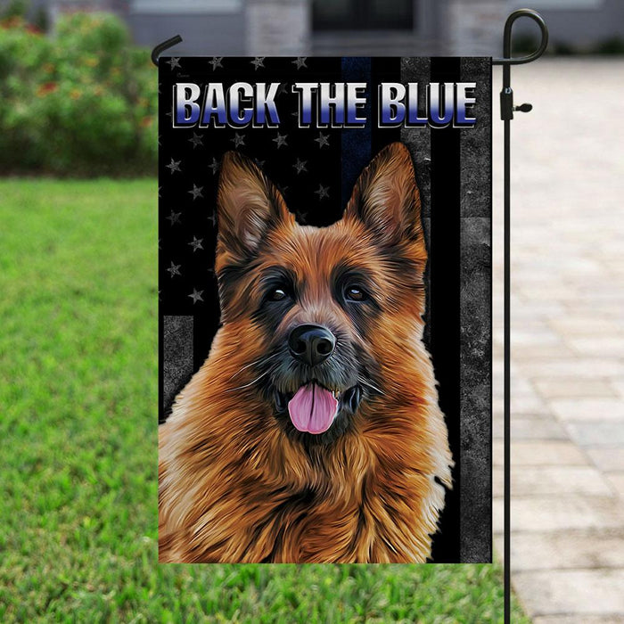 Back The Blue German Shepherd K9 Unit Flag | Garden Flag | Double Sided House Flag - GIFTCUSTOM