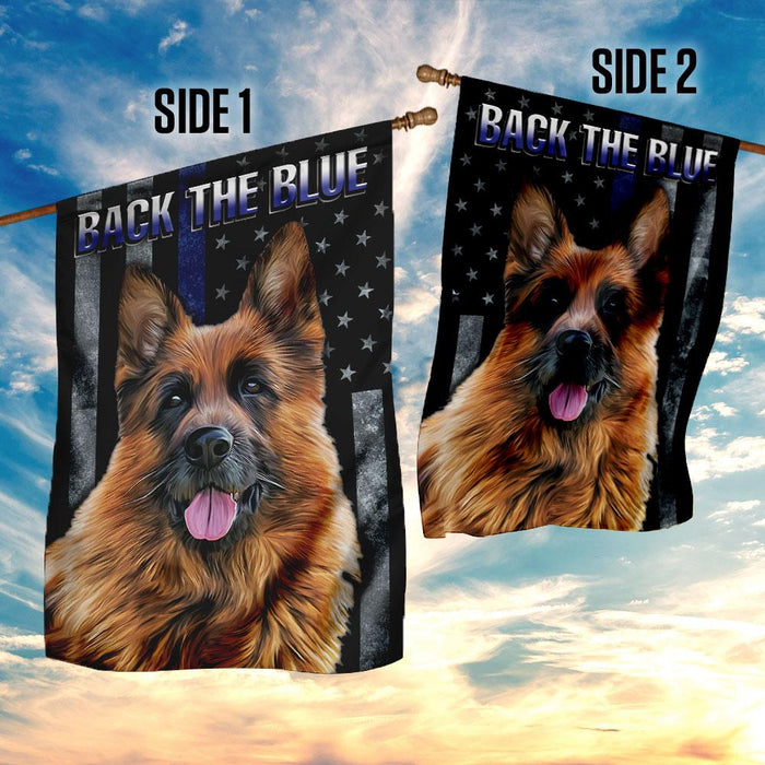 Back The Blue German Shepherd K9 Unit Flag | Garden Flag | Double Sided House Flag - GIFTCUSTOM