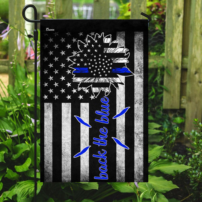 Back The Blue Police Flag | Garden Flag | Double Sided House Flag - GIFTCUSTOM