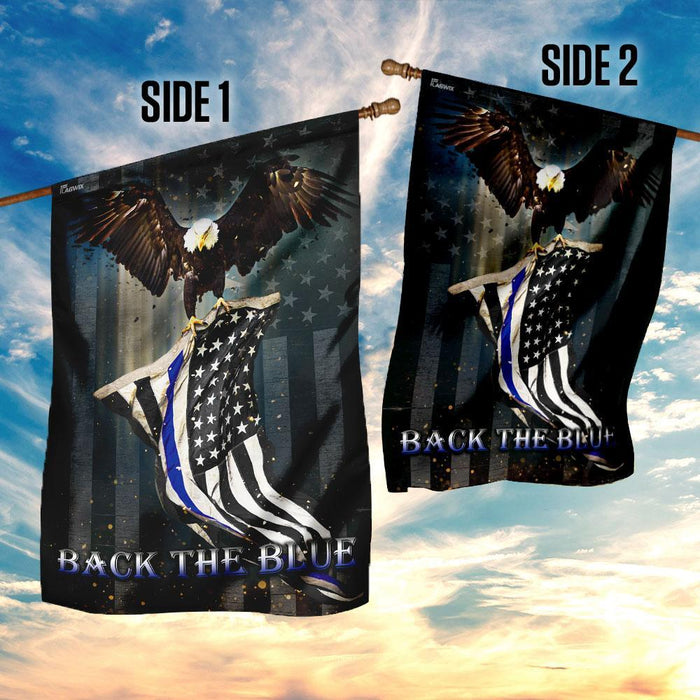 Back The Blue Police Flag | Garden Flag | Double Sided House Flag - GIFTCUSTOM