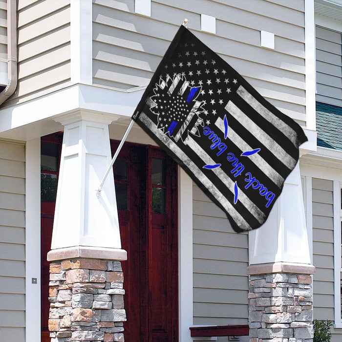 Back The Blue Police Flag | Garden Flag | Double Sided House Flag - GIFTCUSTOM