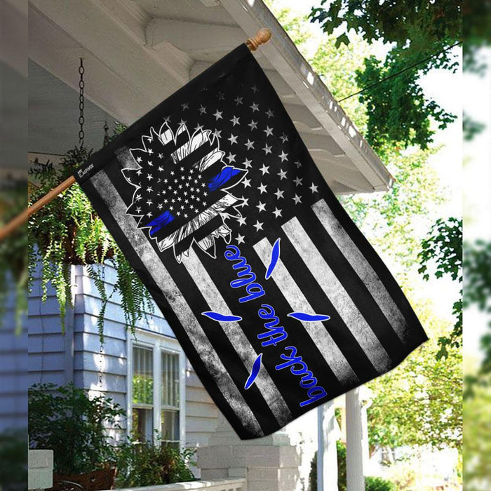 Back The Blue Police Flag | Garden Flag | Double Sided House Flag - GIFTCUSTOM