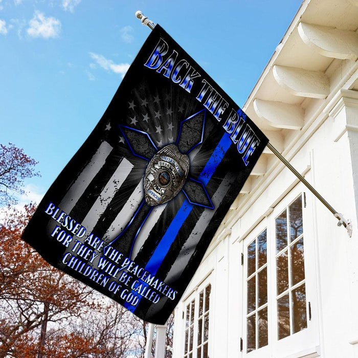 Back The Blue Police Flag | Garden Flag | Double Sided House Flag - GIFTCUSTOM