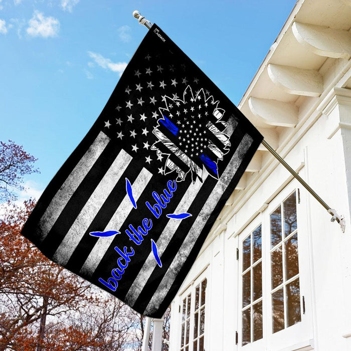 Back The Blue Police Flag | Garden Flag | Double Sided House Flag - GIFTCUSTOM