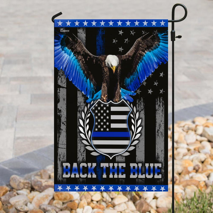 Back The Blue Police Flag | Garden Flag | Double Sided House Flag - GIFTCUSTOM