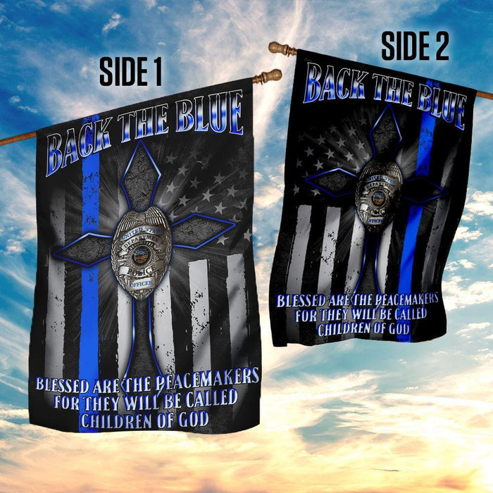 Back The Blue Police Flag | Garden Flag | Double Sided House Flag - GIFTCUSTOM